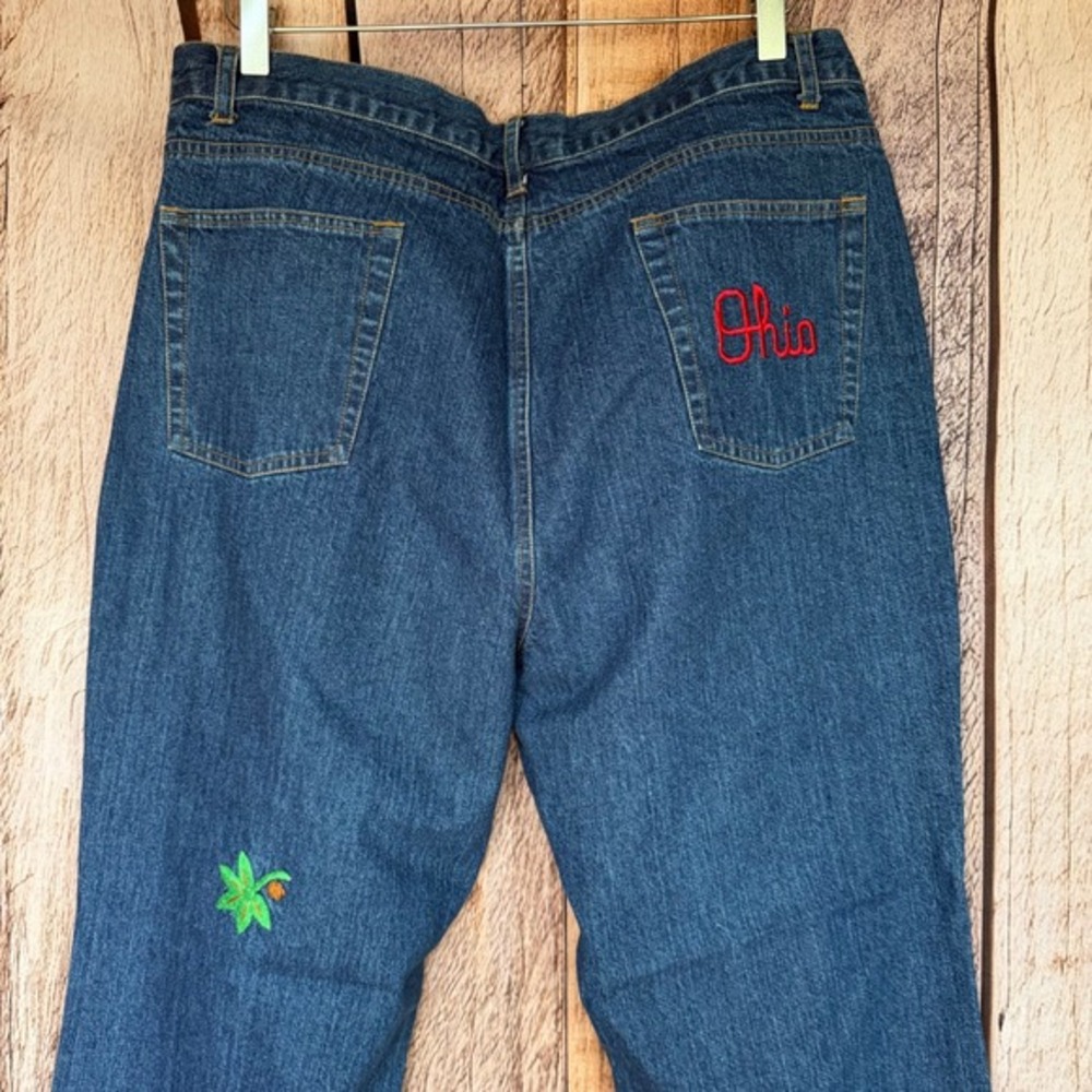Bellepointe Ohio State Embroidered Statement Jeans Collegiate OSU 2000s Size 16 - Picture 5 of 14